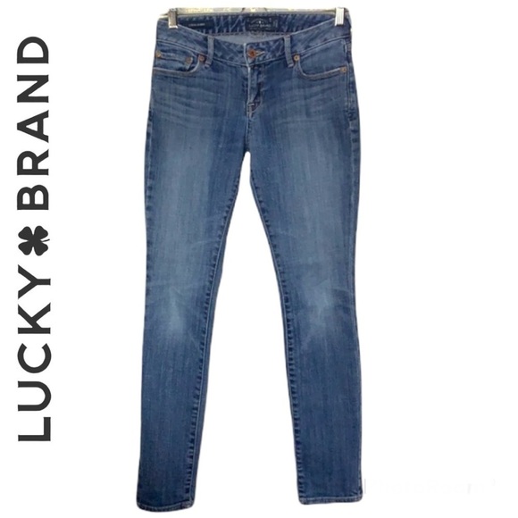 LUCKY Brand Blue Wash Stretch Low Rise Lolita Skinny jeans Size 0/25 - Picture 2 of 14